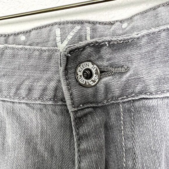 Calvin Klein Mens 36 Gray Distressed Faded Relaxed Straight Jeans Denim - Picture 4 of 13